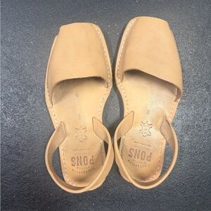 Pons Avarcas Leather Sandals in Tan